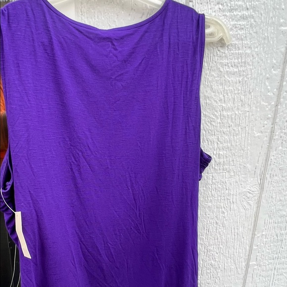 Coldwater Creek 🆕 Belissa Purple Knit Ruched Shell 1X = 18 top - Picture 8 of 8
